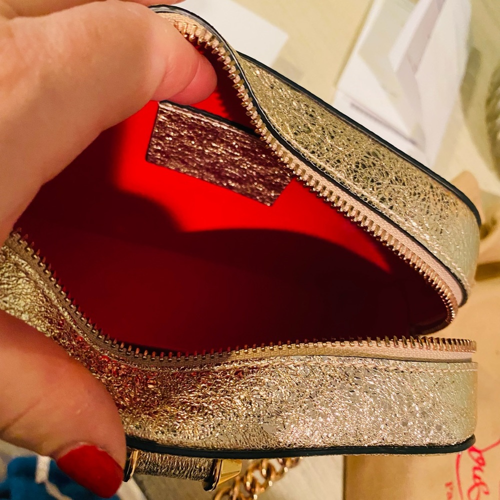 Christian Louboutin So Kate Rose Gold purse. Crossbody, medium size.